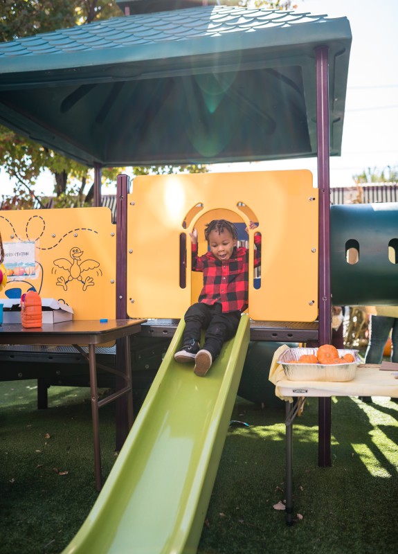 Boy on slide 