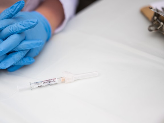 Vaccine on table