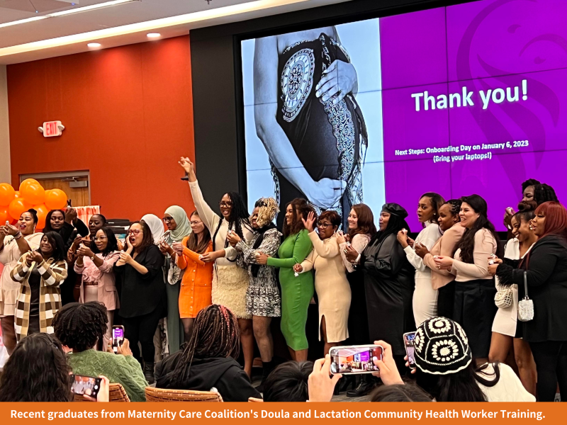 Recent graduates from Maternity Care Coalition's Doula and Lactation Community Health Worker Training
