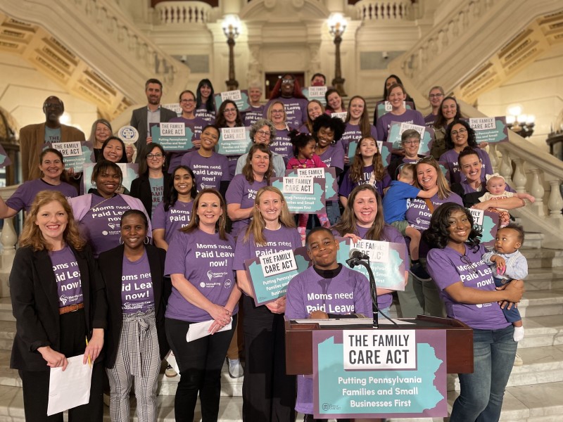Mother's day paid leave press conference photo