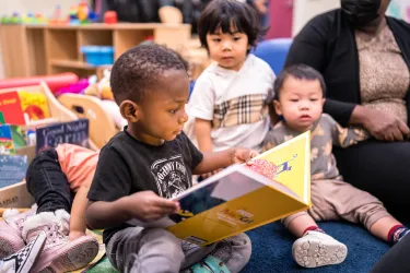 Toddler reading 